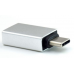 Adaptador EWENT EW9643: USB-C Macho para USB-A Fêmea, Alumínio, 5 Gbit/s, Prateado