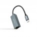 Adaptador NanoCable USB-C para Ethernet Gigabit, RJ45, 1000Mbps, Cinzento Adaptador NanoCable USB-C para Ethernet Gigabit, RJ45, 1000Mbps, Cinzento