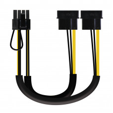 Cabo NanoCable 10.19.1201: Adaptador de Alimentação 2x Molex para PCIe, 20cm, Preto Cabo NanoCable 10.19.1201: Adaptador de Alimentação 2x Molex para PCIe, 20cm, Preto