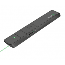 Apresentador Trust Quro: Comando sem fios, Laser Verde, RF 2.4GHz, Alcance 60m Apresentador Trust Quro: Comando sem fios, Laser Verde, RF 2.4GHz, Alcance 60m