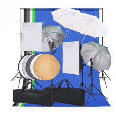 Kit de Iluminação para Fotografia INSYS SJ4-005: 5 Fundos, Softboxes, Refletores e Tripés Ajustáveis