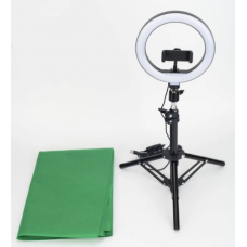 Tripé Goodis 7367382 Ring Light c/ Fundo Verde - Altura 50cm, Preto