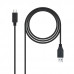 Cabo NanoCable USB-C para USB-A 2m - 10 Gbps, 3A - Preto