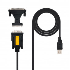 Conversor NanoCable 10.03.0002 USB para RS232 (DB9/DB25), Preto, 1,8m Conversor NanoCable 10.03.0002 USB para RS232 (DB9/DB25), Preto, 1,8m