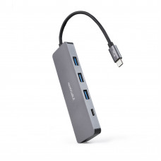 Hub NanoCable 10.16.4409: USB-C p/ 3xUSB 3.2 Gen 1 + 1xUSB-C, Alumínio, Cinzento Hub NanoCable 10.16.4409: USB-C p/ 3xUSB 3.2 Gen 1 + 1xUSB-C, Alumínio, Cinzento