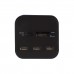 Leitor de Cartões EWENT EW1044 USB 2.0 com 3 Portas Preto