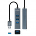 Hub USB 3.2 Gen 1 NanoCable, 4 Portas USB 3.2 Gen 1 Tipo A, Cinzento, 10cm