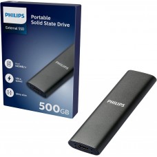 Disco SSD 500GB Philips USB-C - Leitura 540MB/s, Portátil e Rápido Disco SSD 500GB Philips USB-C - Leitura 540MB/s, Portátil e Rápido