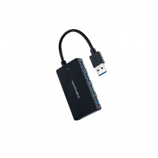 Hub NanoCable 10.16.4403: 4 Portas USB 3.2 Gen 1, Preto, LEDs, Plug and Play