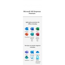 Software Microsoft 365 Business Premium, Subscrição Anual, Word, Excel, Outlook Software Microsoft 365 Business Premium, Subscrição Anual, Word, Excel, Outlook