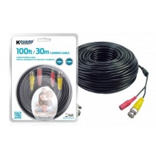 Cabo KGuard para Câmaras de Vigilância: 30m, BNC Macho/Macho, DC Macho/Fêmea