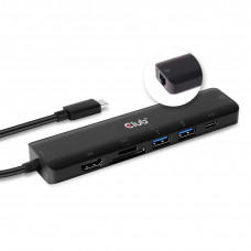 Base Club3D USB-C, HDMI, Ethernet, 100W PD, Leitor de Cartões 4K