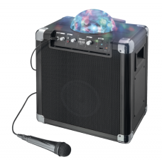 Coluna de Som Trust Fiësta Disco Wireless BT USRC - 50W, Bluetooth, Show de Luzes e Microfone