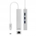 Adaptador Rede NanoCable USB-C para Gigabit Ethernet e USB 3.0