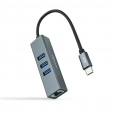 Adaptador NanoCable USB-C para 3xUSB 3.0, RJ45 Gigabit Ethernet Adaptador NanoCable USB-C para 3xUSB 3.0, RJ45 Gigabit Ethernet