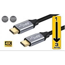 Cabo USB OEM SB-3833 - USB-C para USB-C, 3 metros, 100W, Gen 2 Cabo USB OEM SB-3833 - USB-C para USB-C, 3 metros, 100W, Gen 2