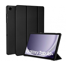 Capa Samsung Galaxy Tab A9+ Preto, proteção total, PU+silicone e função sleep/wake.