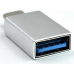 Adaptador EWENT EW9643: USB-C Macho para USB-A Fêmea, Alumínio, 5 Gbit/s, Prateado