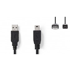 Cabo USB OEM SB2425 USB 2.0 A/Mini USB 5 Pinos 5.00m - Preto