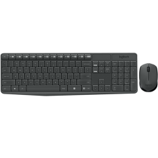 Teclado Logitech MK235: Wireless, Português, Resistente a Derrames, Cinzento