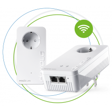 Devolo Magic 2 WiFi next Starter Kit,Velocidade PLC até 2400Mbps,Wi-Fi mesh c/ 2 Porta LAN