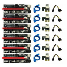 Pack 6 Unidades - Riser card PCIex1 -> PCIe x16 USB3.0 / PCIe / SATA V009S