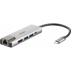 Base USB-C D-Link DUB-M520, Thunderbolt 3, 5 portas, 4K HDMI e Gigabit Ethernet Base USB-C D-Link DUB-M520, Thunderbolt 3, 5 portas, 4K HDMI e Gigabit Ethernet