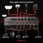 Novo modelo 10G DrayTek VigorSwitch PX2060 de 6 Portas, com Gestão L2+, 10GbE / 10G (SFP+) / PoE++ 