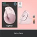 Rato Logitech Lift Vertical Sem Fio, Rosa