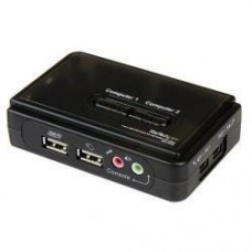 2 Port USB KVM Switch w/Audio+Cables