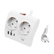 Extensão Elétrica Ewent EW3870 com 2 Tomadas Schuko e 3 USB Extensão Elétrica Ewent EW3870 com 2 Tomadas Schuko e 3 USB