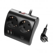 Regulador de Energia Ewent EW3871: 2 Tomadas Schuko, 3 USB (2A+1C) Regulador de Energia Ewent EW3871: 2 Tomadas Schuko, 3 USB (2A+1C)