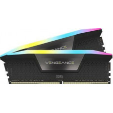 DDR5, 5200MHz 32GB 2x16GB DIMM, Unbuffered, 40-40-40-77, XMP 3.0, VENGEANCE RGB DDR5 Black Heatspreader, RGB LED, 1.25V 
