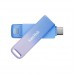 Pen SanDisk Creator Phone Drive 256GB USB-C/Lightning, Azul e Lilás