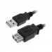 Cabo Nanocable USB 2.0, Macho-Fêmea, 1m, Preto, 10.01.0202-BK