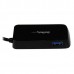 Portable 4 Port Mini USB 3.0 Hub - Black