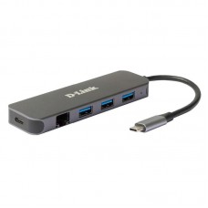 Hub USB-C D-Link DUB-2334: 5 em 1, Gigabit Ethernet, Power Delivery 60W Hub USB-C D-Link DUB-2334: 5 em 1, Gigabit Ethernet, Power Delivery 60W