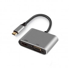 Adaptador Ewent Dual USB-C para HDMI e VGA