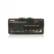 StarTech.com 4 Port Black USB KVM Switch Kit with Cables and Audio - desktop KVM Switch - VGA KVM Switch - USB KVM Switch 4 Port (SV411KUSB) - Chave de KVM / áudio - 4 x KVM / áudio - 1 utilizador local - desktop StarTech.com 4 Port Black USB KVM Switch Kit with Cables and Audio - desktop KVM Switch - VGA KVM Switch - USB KVM Switch 4 Port (SV411KUSB) - Chave de KVM / áudio - 4 x KVM / áudio - 1 utilizador local - desktop