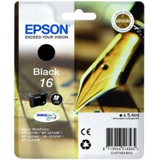 Epson 16 - 5.4 ml - preto - original - tinteiro - para WorkForce WF-2010, 2510, 2520, 2530, 2540, 2630, 2650, 2660, 2750, 2760