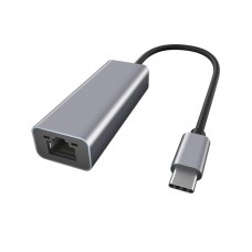 Adaptador de Red Ewent Usb Tipo C Macho a Rj45 Hembra Gris