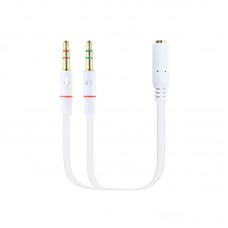 Adaptador de Áudio Nanocable Jack 3.5mm Fêmea 4 Pinos para 2x Jack 3.5mm Macho 3 Pinos 20cm Branco 10.24.1203 Adaptador de Áudio Nanocable Jack 3.5mm Fêmea 4 Pinos para 2x Jack 3.5mm Macho 3 Pinos 20cm Branco 10.24.1203