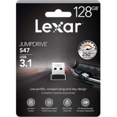 Pen Drive Lexar JumpDrive S47: 128GB, USB 3.2 Gen 1 Tipo A, Preto
