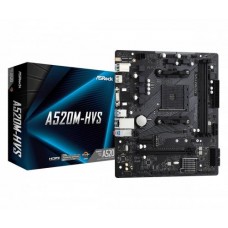 Placa-mãe ASRock A520M-HVS: AMD AM4, A520, 2x DDR4, 64GB, VGA+HDMI, 4x SATA3, 1x M.2, USB-C