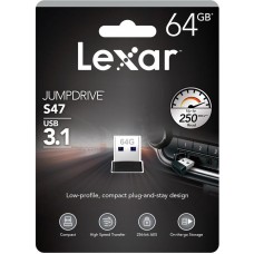 Pen Drive Lexar JumpDrive S47 USB 3.2 Gen 1 - 64GB, Preto