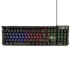 Teclado Gaming EWENT PL3319, USB, Iluminado RGB, Preto