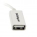 Cabo Startech UUSBOTGW: Micro USB Macho - USB 2.0 Fêmea, 12,7cm, Branco Cabo Startech UUSBOTGW: Micro USB Macho - USB 2.0 Fêmea, 12,7cm, Branco
