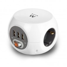 Ewent EW3939 base múltiple 1,5 m 3 salidas AC Interior Blanco