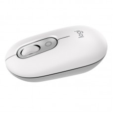 Rato Logitech Pop Mouse com Emoji: Branco, sem fios, Bluetooth 5.1, 4 botões