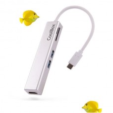 Hub Coolbox miniDOCK Lite COO-DOCK-02: USB-C, Alumínio, Cinzento